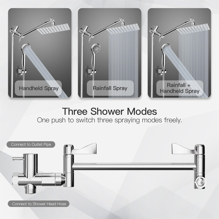BTERAZ Rain Adjustable Shower Head 2.5 GPM GPM Wayfair Canada